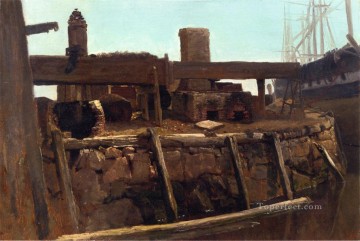 Wharf Scene Albert Bierstadt Oil Paintings